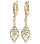 James Moore TH ER1097 9k Yellow Gold Cubic Zirconia Drop Jewellery