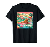 C'mon Get Capy Capybara Retro Chill Cute Poolside T-Shirt