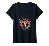 Womens Disney The Lion King Epic Scar Big Face Retro Chest Logo V-Neck T-Shirt