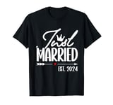 Just Married Est 2024 Couples Matching Honeymoon Wedding T-Shirt