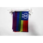 AZ FLAG - Guirlande Drapeau Arc-en-Ciel Double Venus - 6 Mètres Avec 20 Fanions Lgbt - Lesbien - Rainbow De 21x14 cm - Petits Drapeaux 100% Polyester - 60g