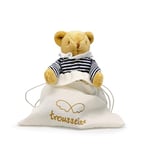 Trousselier - Doudou Bebe Ours Nid d'ange avec Hochet - Ours en Peluche Coton Marinière - Cadeau Naissance Nouveau Né Garçon Fille - Nounours 20 cm - Doudou Naissance Bébé Mixte