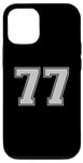 iPhone 13 Pro Number #77 Silver Sport Varsity Number Case