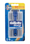 Parranajokone + 9 parranajopäätä Gillette Blue3 Hybryd.