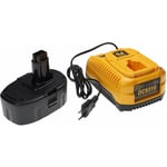 Batterie remplacement pour Dewalt DC9180 pour outil électrique (4000 mAh, Li-ion, 18 v) + chargeur - Vhbw