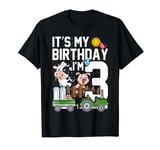 Farm Animals 3 Year Old It's My Birthday 3rd Birthday Party T-Shirt