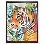 The Hidden Tiger Folk Art Art Print Framed Poster Wall Decor 12x16 inch