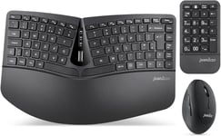 Wireless Ergonomic Keyboard Set, Compact Split Design, Vertical Mouse, UK QWERTY