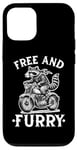 Coque pour iPhone 13 Free And Furry Racoon Moto Rider Biker Raton laveur