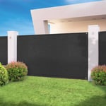 ID MARKET - Brise vue haute densité 2 x 10 m noir 300 gr/m² qualité pro