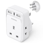 AODENG Multi Plug Adaptor with 3 USB(1 Type C & 3 USB Ports), 13A UK Multi Plug Extension with 2 Shaver Adapter Plug UK, Multi USB Plug Adapter Extensions Cube for Home, Office, Kitchen, Travel.