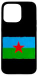 Coque pour iPhone 15 Pro Max Drapeau Romani Étoile rouge sur drapeau vert et bleu