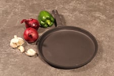 Monami Shallow Frying Pan cast iron for Pancakes Pizzas Torti steak bacon BBQ