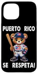 Coque pour iPhone 15 Puerto Rico Se Respeta Drapeau Ours Boricua Baseball