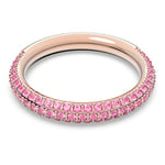 Swarovski Bague Anneau Stone, cristaux rose et placage de ton or rosé