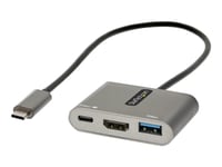 Startech.Com Usb C Multiport Adapter, Usb-C To Hdmi 4K Video, 100W Power Delivery Passthrough Charging, 2-Port Usb 3.0 Hub 5Gbps (1Xtype-C/1Xa), Usb-C Mini Dock, Usb-C Travel Dock - Portable Laptop Docking Station - Dokkingstasjon - Usb-C / Thunderb