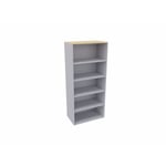 Etagère de bureau H 180 cm Métis Blanc perle, aluminium ou anthracite RANGEMENT PRO : armoire sans porte A/H180 DL100xP47/coloris aluminium/ft hêtre