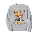 Cute Camera Dog Photographer Photo Capture & Create Puppy Sweatshirt