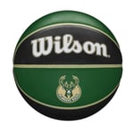 WILSON Ballon de Basket, NBA TEAM TRIBUTE, MILWAUKEE BUCKS, Extérieur, caoutchouc, taille : 7