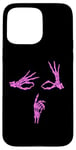 iPhone 15 Pro Max Pink Skeleton Hands Shh Say Less Pink Color Graphic Pink Case