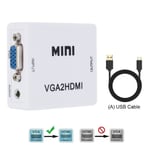 WVVMVV-Mini convertisseur compatible VGA vers HDMI,boîtier vidéo VIncome 2HDMI,adaptateur audio 1080P pour ordinateur portable,budgétaire HDTV,TV portable - Type VGA TO HDMI