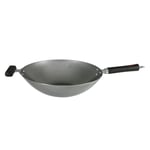 Dexam Heavy Gauge Uncoated Carbon Steel Wok with Staycool Handle, 36cm