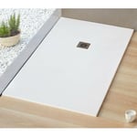 Receveur de douche 80 x 100 cm extra plat logic surface ardoisée rectangulaire blanc