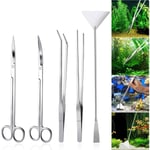 Aquarium Aquascaping Kit 5 en 1 inox Aquarium Tank plante aquatique outils ensembles pinces ciseaux spatule.. Debuns