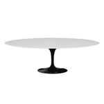 Knoll - Saarinen Oval Table - Matbord, 244 x 137 cm, Svart underrede, skiva i Vit laminat - Spisebord - Eero Saarinen - Hvit - Laminat/Metall