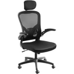 Tectake - Fauteuil de bureau forme ergonomique avec soutien lombaire et appuie-tête réglables réglable en hauteur en continu