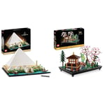 LEGO 21058 Architecture La Grande Pyramide de Gizeh: Loisir Créatif, Maquette à Construire & 10315 Icons Le Jardin Paisible, Kit de Jardinage Botanique Zen avec Fleurs de Lotus