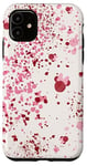 Coque pour iPhone 11 Disney Minnie Mouse Tête Oreilles Rose Abstrait Spatter Motif