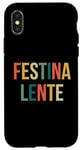 Coque pour iPhone X/XS Retro Festina Lente Make Haste Slowly Latin Inspiration