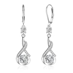 ALEXCRAFT Boucles d'oreille Argent 925 Boucles d'oreille Pendantes Argent Boucles d'oreilles Femme Pendantes Strass