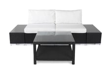 Loungegrupp Bahamas 2-sits 1 Bord 75x75 - 2 Avslut Svart Loungeset & loungegrupp Vit,Svart Comfort Garden