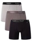 Ted Baker Mens Boxers Brief, Cotton, 3-Pack, (TBB01), Grey/Heather Grey/Black, M