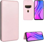 Compatible Avec Coque Google Pixel 4, Mince Flip Fibre De Carbone [Test De Chute] Antichoc Stand Fente Avec Carte, Protecteur D'écran En Verre Trempé*2-Or Rose