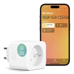 Prise Connectee(Type E),16A Prise Wifi Compatible Avec Apple Homekit,Alexa Et Google Home,Prise Intelligente Avec Mesure De Consommation Electrique,Commande Vocale Et Contrôle A Distance