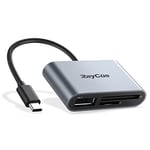 Lecteur de carte mémoire USB C vers micro SD TF, compatible avec iPad Pro, MacBook Pro/Air, Chromebook, adaptateur de lecteur de carte USB 3 en 1 pour XPS