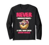 Never Underestimate A Girl Who Likes Eating Bagels Long Sleeve T-Shirt