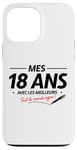 Coque pour iPhone 13 Pro Max 18ème anniversaire garçon fille 18 ans 2007 drôle cadeau