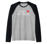 I ACTUALLY LOVE (HEART) WEST VIRGINIA Raglan Baseball Tee