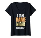 Womens I Take Game Night Seriously Board Game Humor Shirt V-Neck T-Shirt