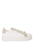 Kurt Geiger London Kensington Leather Lace Up Cupsole Trainers, White/Multi