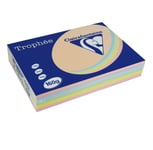 Clairefontaine Lot de 5 Ramettes 250 Feuilles Papier 160g A4 210x297 mm Certifié FSCAssorti Pastel