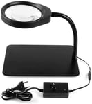 YUIOLIL Magnifiers 10X Desktop Illuminated Led Lights Adjustable Lighting Magnifier Hd Electronics Repair Repair Welding Multi Function Magnifying Mirror Black for Reading Crafts Repair Magnifier