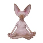 Sphynx Cat Meditera Staty Söt hårlös katt Yoga Sittande Samlarfigur för rum Skrivbordsdekoration Pink