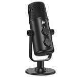 MAONO USB C Desktop Microphone, Cardioid & Omnidirectional Condenser Mic with Mute & Volume control for iPhone 15, Android Samsung Phones, Laptop, PC, Tablets, PS4/5, Gaming, Recording, Vocals