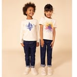 Petit Bateau Långärmad T-shirt Med Tryck Gräddvit |  | 10 years