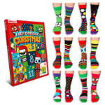 United Oddsocks Men's 12 Days of Christmas Novelty Odd Socks Advent Calendar